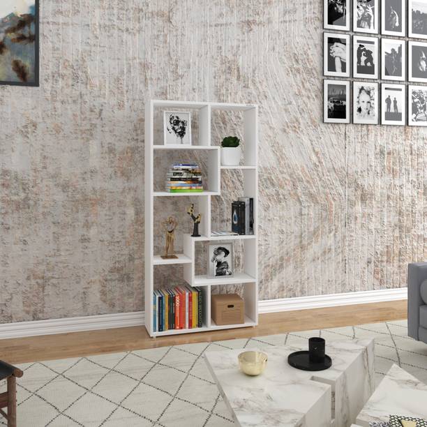 Anikaa Enterprises Petra Engineered Wood Bookshelf/ Book Cabinet/ Book Rack, 9 Shelves (Walnut) Engineered Wood Open Book Shelf