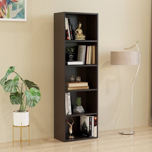 FURNEASER Stalbar Book Shelf Display Rack, Engineered Wood Semi-Open Book Shelf