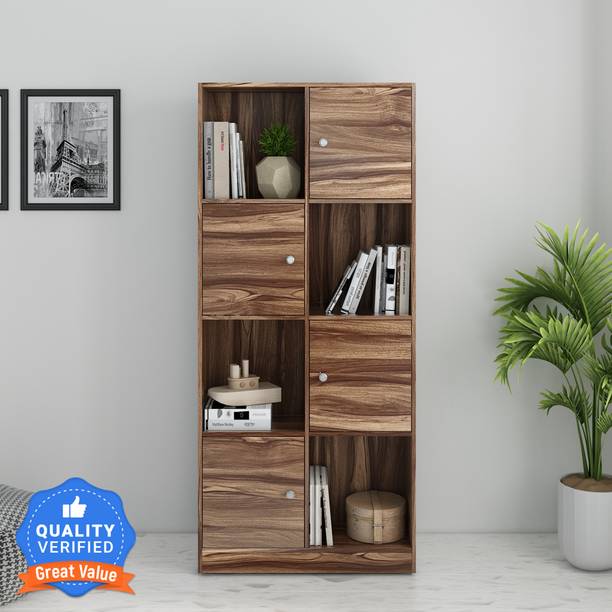 A GLOBIA CREATIONS Engineered Wood Semi-Open Book Shelf