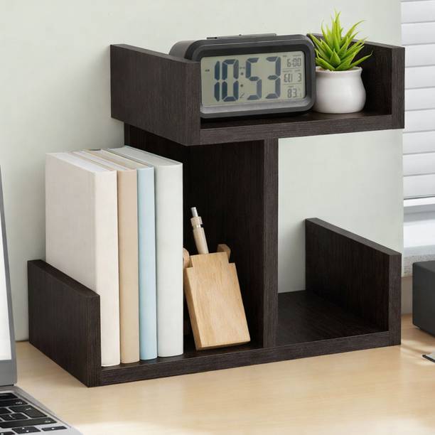 Enigmatic Woodworks Wooden Book Shelf for Home & Office Table | Kitchen Corner Book Rack Engineered Wood Open Book Shelf