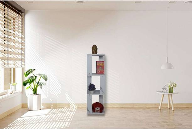 NE Furniture 4_Shelve_Corner_Bookrack Engineered Wood Open Book Shelf
