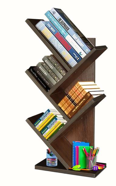 NE Furniture Engineered Wooden Book Rack,Space Saver Book Shelf for Home Living Engineered Wood Open Book Shelf