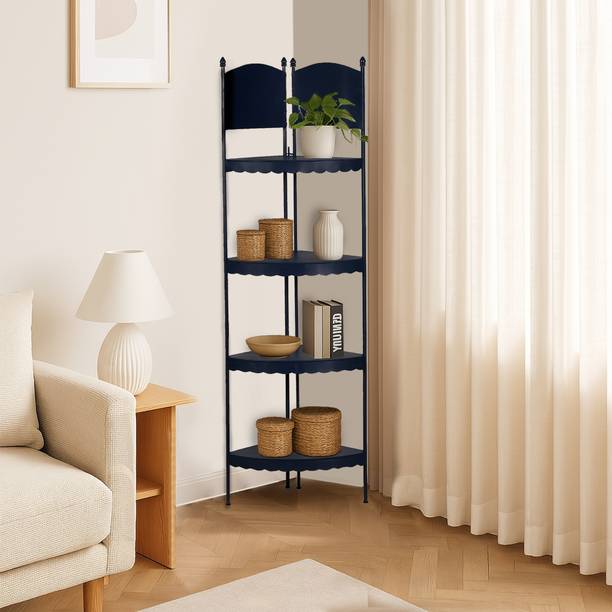 Flipkart Perfect Homes Barrio Corner Storage Suitable for Indoor and Outdoor Metal Open Book Shelf