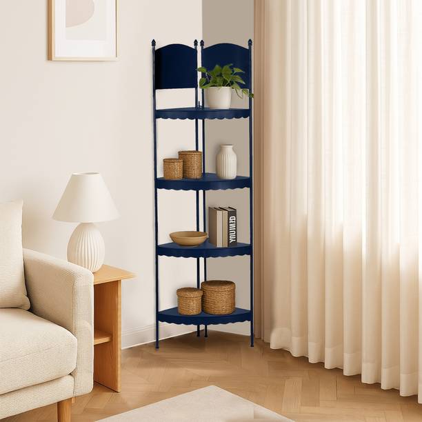 Flipkart Perfect Homes Barrio Corner Storage Suitable for Indoor and Outdoor Metal Open Book Shelf