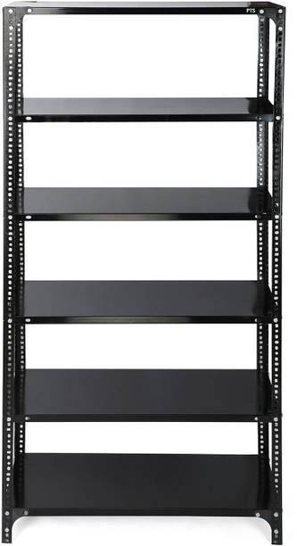 Progressive Enterprises Slotted Angle CRC Sheet 5 Shelves Multipurpose Storage Metal Open Book Shelf