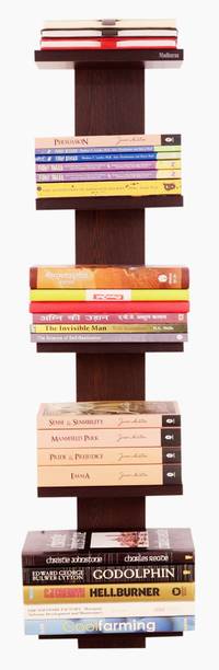 Madhuran Baton Decorative Wall Mounted Book Shelf Bookcase Space Saving Books Holder Stand Set of 5 Wenge / Wooden Shelves Rack Display Home Decor Engineered Wood Open Book Shelf