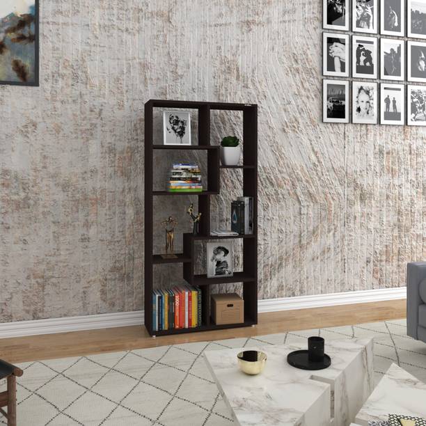 Anikaa Enterprises Petra Engineered Wood Bookshelf/ Book Cabinet/ Book Rack, 9 Shelves (Walnut) Engineered Wood Open Book Shelf
