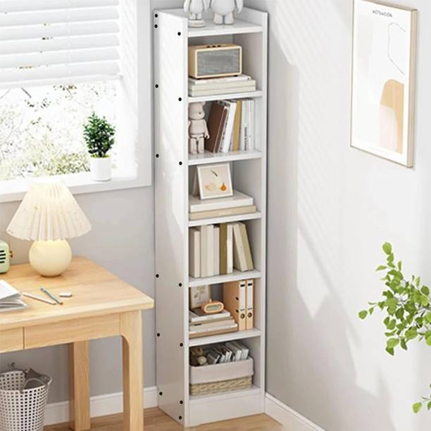 EW Wooden 7-Tier Open Bookshelf Rack Showcase Organizer for Living Study Room Engineered Wood Open Book Shelf