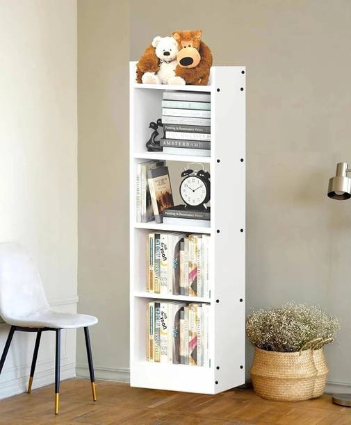 Enigmatic Woodworks Wooden 5-Tier Open Bookshelf Rack Showcase Organizer for Living Study Room Engineered Wood Open Book Shelf