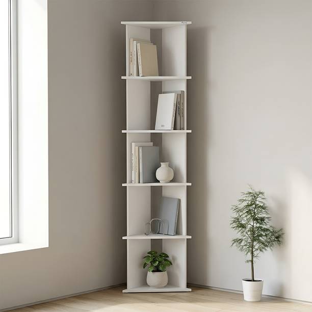 Nilkamal Wales Wooden Book Case with 5 Open Shelves|For Living Room, Office, Library| Engineered Wood Open Book Shelf