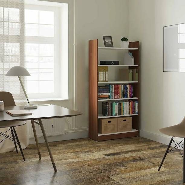 Das Brady Bookshelf Cabinet Book Rack Organizer with Shelves for Home Library Engineered Wood Open Book Shelf