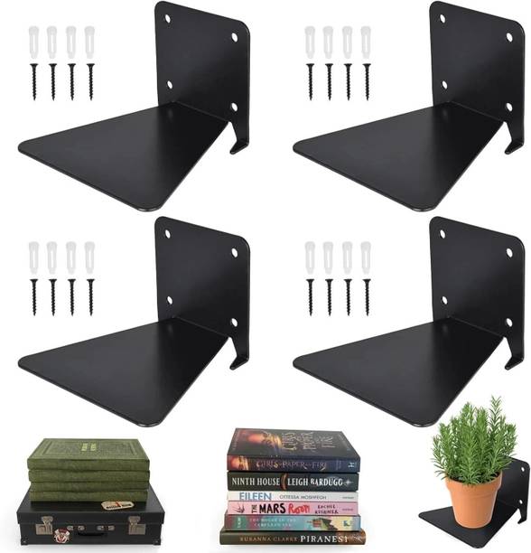 AMEXTRON Solid Invisible Room Decorative Bookcase Holder Hidden Rack Floating Decor Metal Open Book Shelf