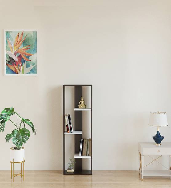 FURNEASER Dettlet Bookcase, Corner Display Rack, Engineered Wood Open Book Shelf