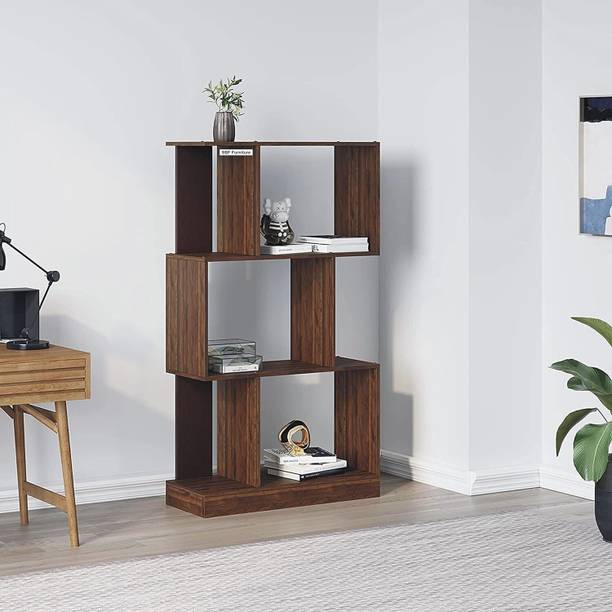NE Furniture Floor Standing 4 Shelves/Tier Wall Corner Shelf/Display Rack for Home Engineered Wood Open Book Shelf