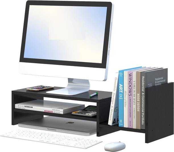 UniAart Uniaart 2 Tier Desktop Stand Riser with Storage, Bookshelf Engineered Wood Open Book Shelf