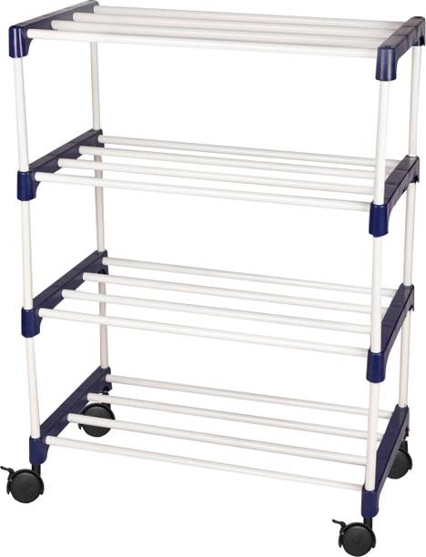 Novatic Bookcase 4-Tier Books Storage Organizer Open Display for Home, Office, Library Metal Open Book Shelf