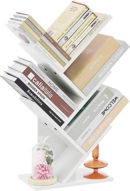 Enigmatic Woodworks Tree Shape Wooden Book Shelf for Home, Office Table, Living Room Engineered Wood Open Book Shelf