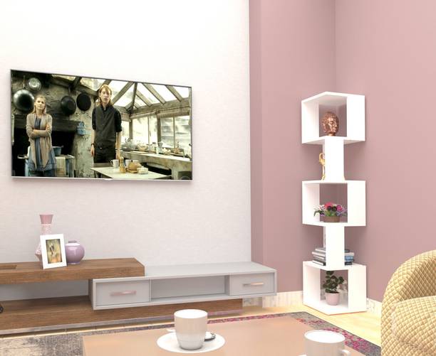 Captiver Engineered Wood Open Book Shelf