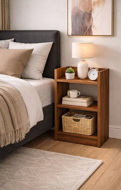 Enigmatic Woodworks 2 Tier White Book Shelf | Compact DIY Wooden Storage Rack for Home & Office | Engineered Wood Open Book Shelf