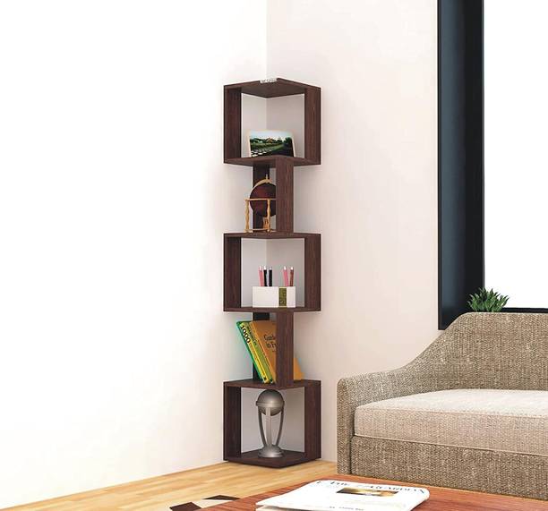 sbf furniture Floor Standing 6 Shelves/Tier Wall Corner Shelf/Display Rack for Home Decor Engineered Wood Open Book Shelf
