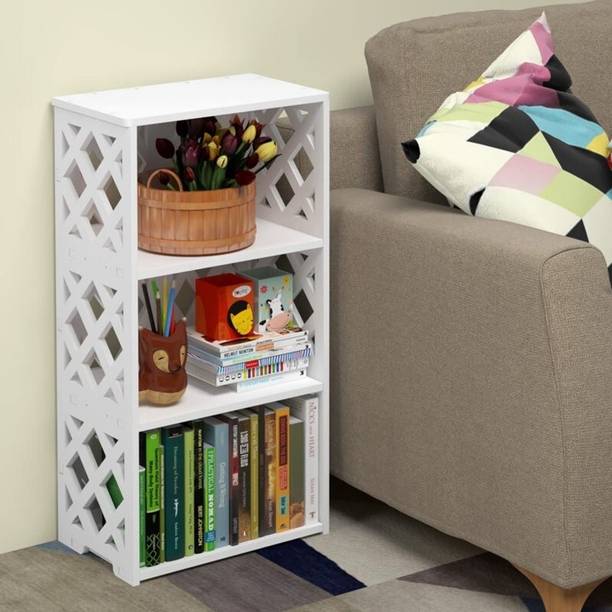SS ARTS Living Room Sofa Side Table Decorative Rack Shelf Home and Office Engineered Wood Open Book Shelf