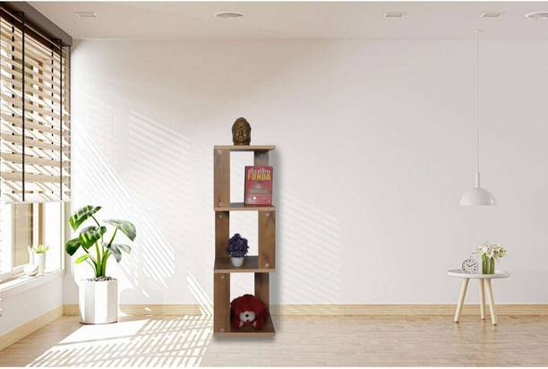 NE Furniture 4_Shelve_Corner_Bookrack Engineered Wood Open Book Shelf