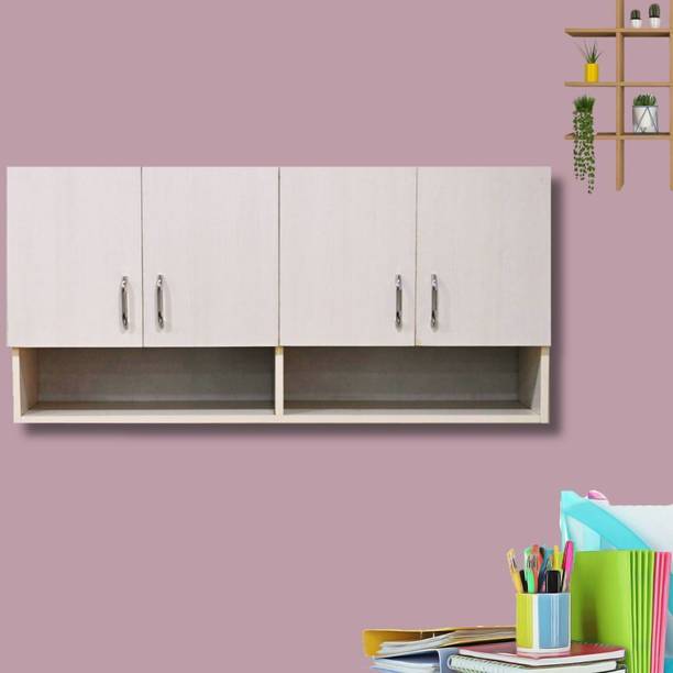 SPECIALITY PANELS 4 Doors Modular Wall Cabinet with Organizer Shelf & Termites Resistance Engineered Wood Semi-Open Book Shelf