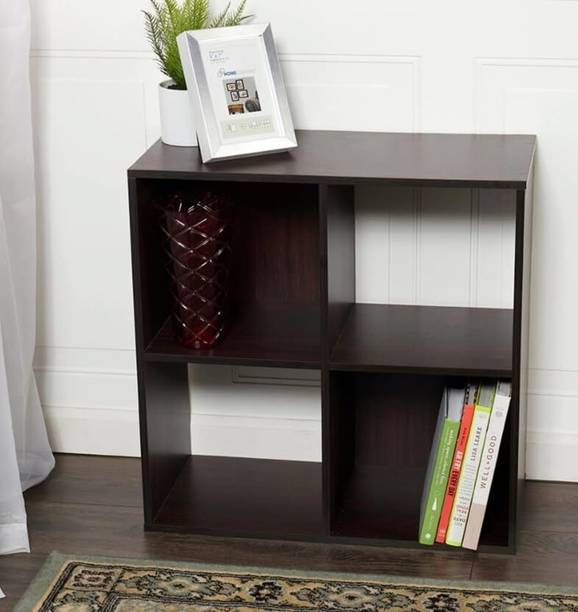 NE Furniture Home Basics Open and Enclosed Cube Wooden Storage Organizer Engineered Wood Open Book Shelf