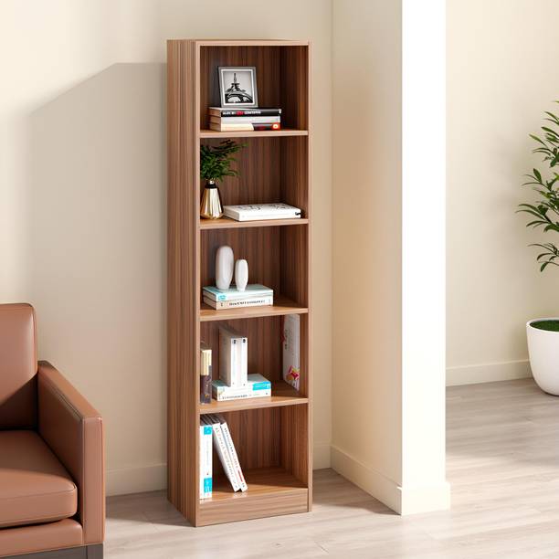 FURNEASER Stalbar Book Shelf Display Rack, Engineered Wood Semi-Open Book Shelf