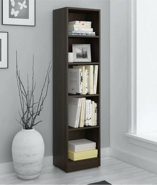 Burlyworth Stiana Multipurpose Book Cabinet, Corner Display Rack, Engineered Wood Semi-Open Book Shelf