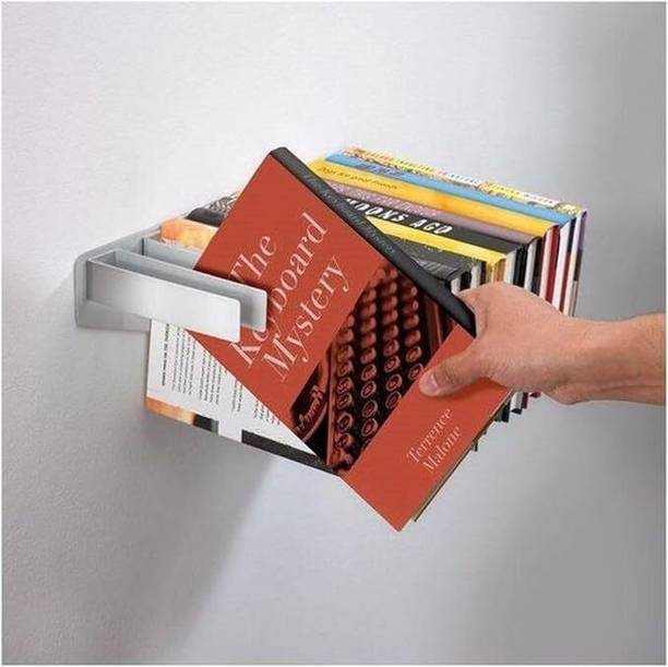 Indian Decor Floating Bookshelf Wall Mounted Metal Semi-Open Book Shelf