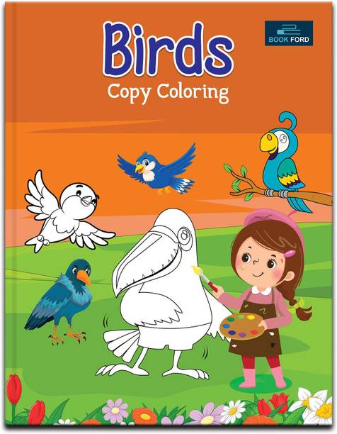 Birds Copy Coloring  - Drawing book for kids