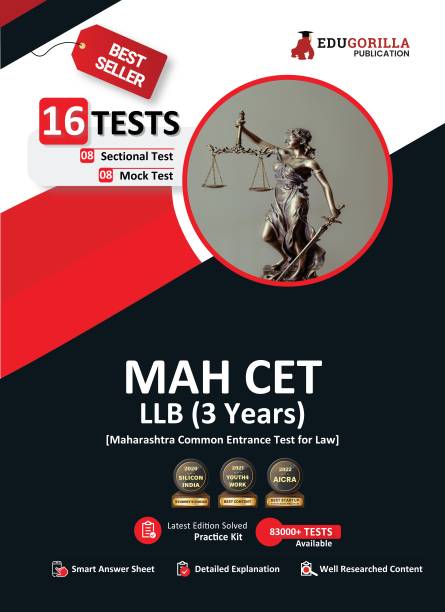 MAH CET LLB 3 Years Exam Prep Book 2023 - 8 Full Length Mock Tests and 8 Sectional Tests (1500 Solved Objective Questions) with Free Access to Online Tests  - .