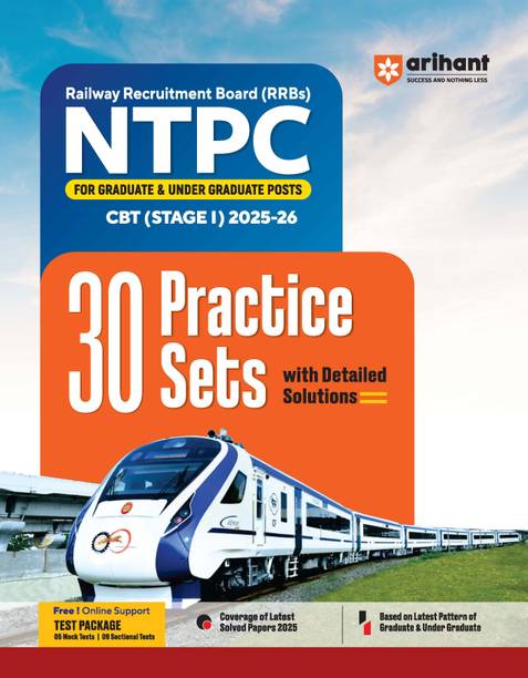 Arihant RRBs NTPC 30 Practice Sets 2025–26 | CBT Stage 1 Latest Railway Recruitment Board NTPC Exam Book | For Graduate & Under Graduate Posts | Based on Updated RRB NTPC Exam Pattern 2025 | Includes 5 Mock Tests & 9 Sectional Tests | Detailed Explanations & Solved Papers 2025 | Complete Study Guide for RRB NTPC Preparation | English Medium