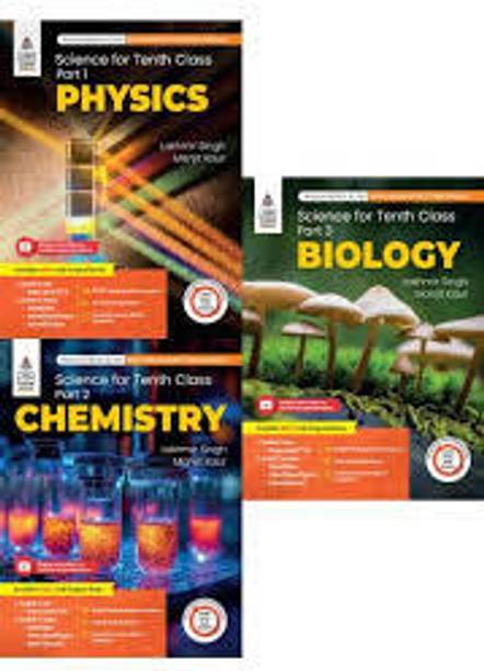 Combo Pack: Lakhmir Singh Class 10 Science (Physics, Chemistry, Biology) - 2025-26 Examination