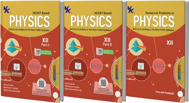 Physics Part I & II Textbooks (Set of 3) & Free Numerical Problems booklet for Class 12 CHSE Board 2025-26 Examinations