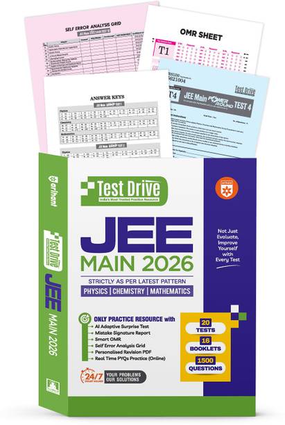 Arihant Test Drive JEE Main 2026 | Physics, Chemistry & Mathematics | 20 Practice Tests in 16 Booklets | Based on Latest JEE Main Pattern | AI Adaptive Surprise Tests, Smart OMR, Self Error Analysis Grid & Personalised Revision PDF | English Medium