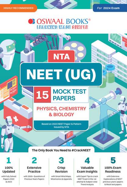 Oswaal NEET UG Mock Test, 15 Sample Question Papers Physics, Chemistry, Biology Book (For 2024 Exam)