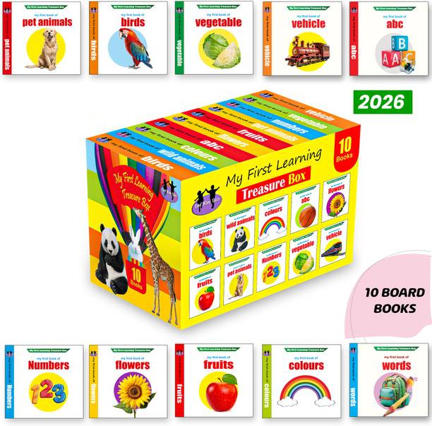 My First Learning Treasure box : Boxset of 10 books for kids ( Kids Gift ) || Books for Kids Easy Learning  - Perfect Return Gifts for kids (Girl,Boy) stationery baby books- 2 year