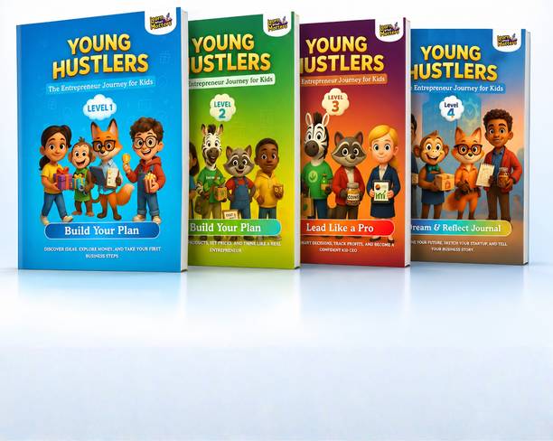 Young Hustlers Complete Set Level 1-4 | Kids Financial Literacy & Entrepreneurship Workbooks for Ages 6-14 | Money Management, Business Skills | 4 Activity Books Bundle (Young Hustlers Series)  - Youn