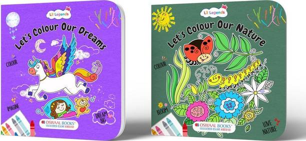 Oswaal Lil Legends Dreams & Nature Colouring Book Combo – 2 Fun Activity Books for Kids