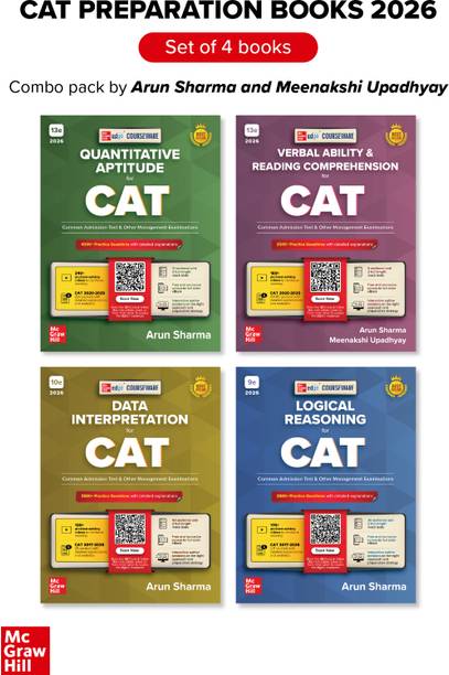 CAT exam books 2026 combo by Arun Sharma (Set of 4) - Quantitative Aptitude (QA) + Verbal Ability and Reading Comprehension (VARC) + Logical Reasoning (LR) + Data Interpretation (DI) | MBA Preparation