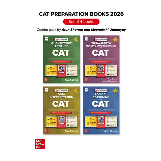 CAT exam books 2026 combo by Arun Sharma (Set of 4) - Quantitative Aptitude (QA) + Verbal Ability and Reading Comprehension (VARC) + Logical Reasoning (LR) + Data Interpretation (DI) | MBA Preparation