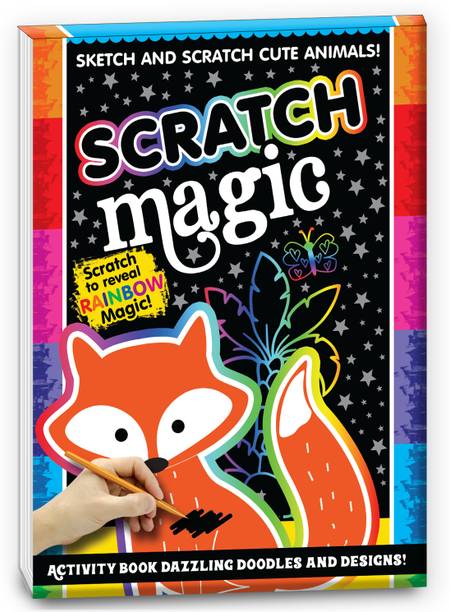 "Scratch Magic Colouring Pad with Scratcher: Cute Animals - Scratch and Sketch to Reveal Rainbow Magic - Interactive Kids Activity for Creativity and Early Learning [Paperback]"