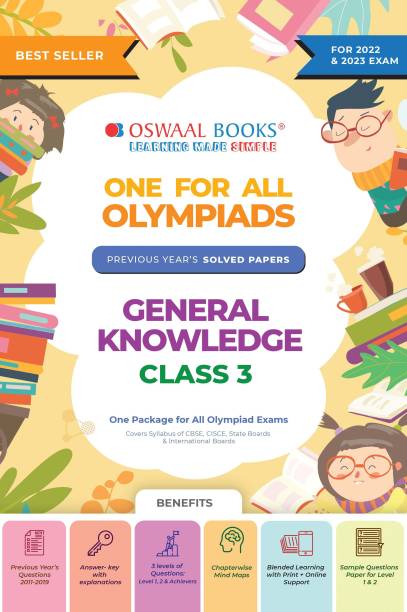 One for All Olympiad Previous Years' Solved Papers, Class-3 General Knowledge Book (For 2022 Exam)