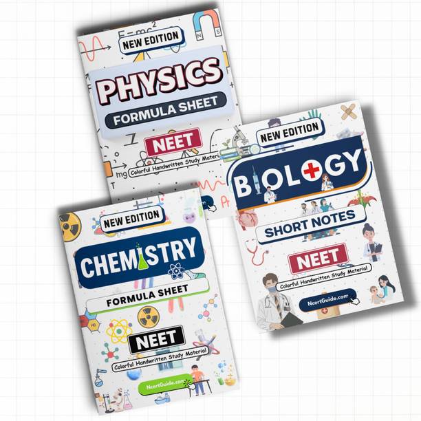 NEET PCB Combo | Physics & Chemistry Formula Sheets + Biology Short Notes | Handwritten & Colorful | Quick Revision Set  - NCERT Based NEET Physics, Chemistry & Biology Chapter-wise Formulas, Reaction