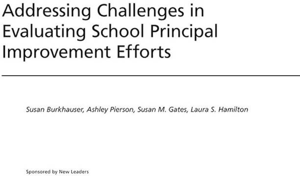 Addressing Challenges in Evaluating School Principal Improvement Efforts