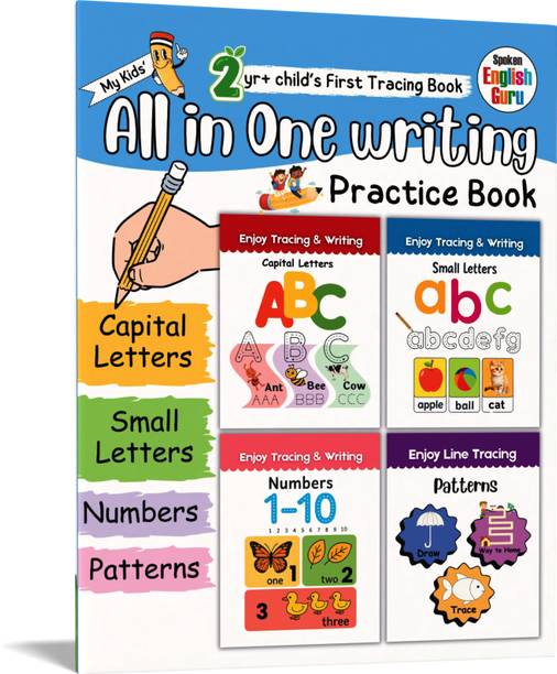 My Kids First All in One Writing Practice Book - Alphabets, Numbers & Pattern Tracing  - Early Learning Writing Activity Book for Kids - Book for Toddlers, Nursery, Pre School Children | Premium Quality Paper used to Learn ABC, 123, Basic Colours & Shapes with Bright Pictures | Ages 2-5 Years
