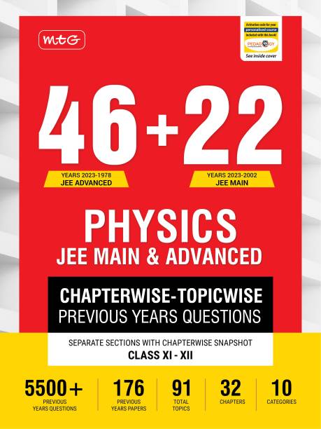 MTG 46 + 22 Years JEE Main and IIT JEE Advanced Previous Years Solved Question Papers with Chapterwise Topicwise Solutions Physics Book JEE PYQ Question Bank For 2024 Exam