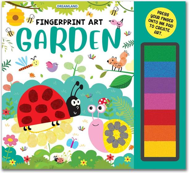 Garden Fingerprint Art  - Make Beautiful Garden Scenes With Thumbprint Gadget & 7-Colour Inkpad | Fun Creative Drawing & Colouring Book To Boost Imagination, Focus & Motor Skills